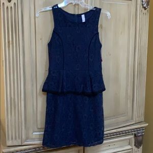 Women’s Navy blue lace peplum dress
